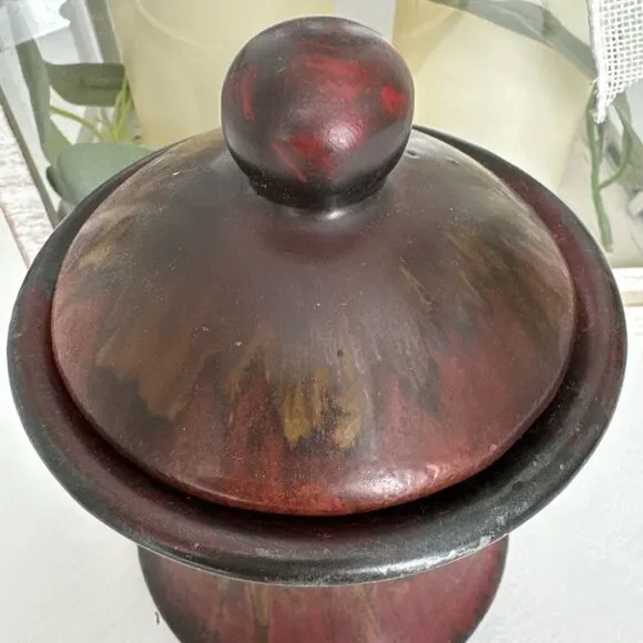 Vintage Studio Art Pottery Vase Home Decor Northwest Potter Black Red Yellow - Picture 7 of 12